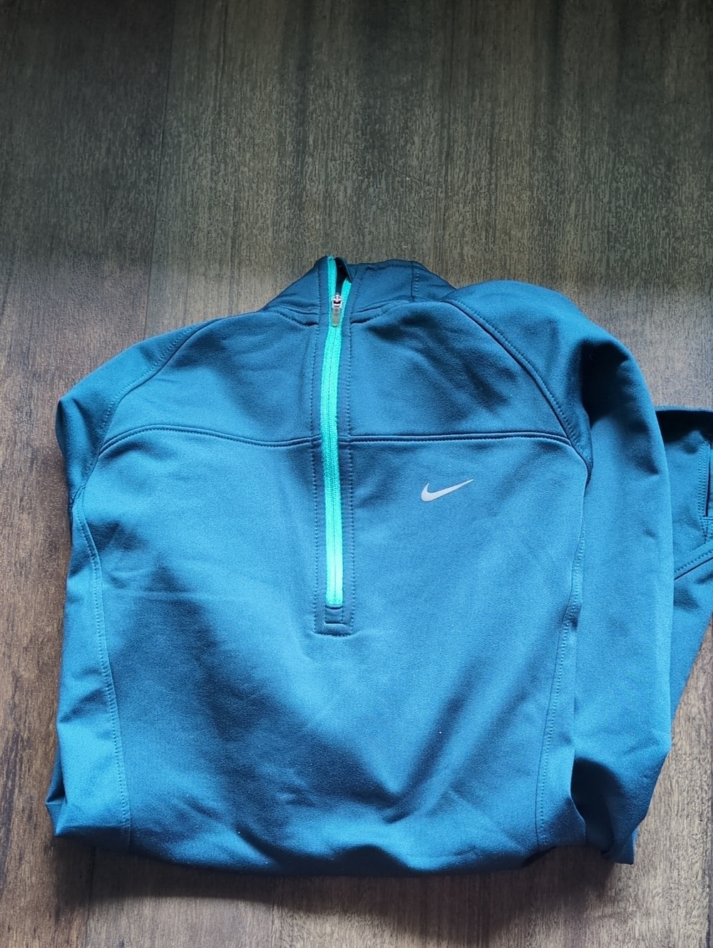 Nike Teal-Trimmed Blue Half-Zip Pullover